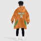 Ivory Coast Football Custom Kid Wearable Blanket Hoodie Les Elephants Dames Skin Style