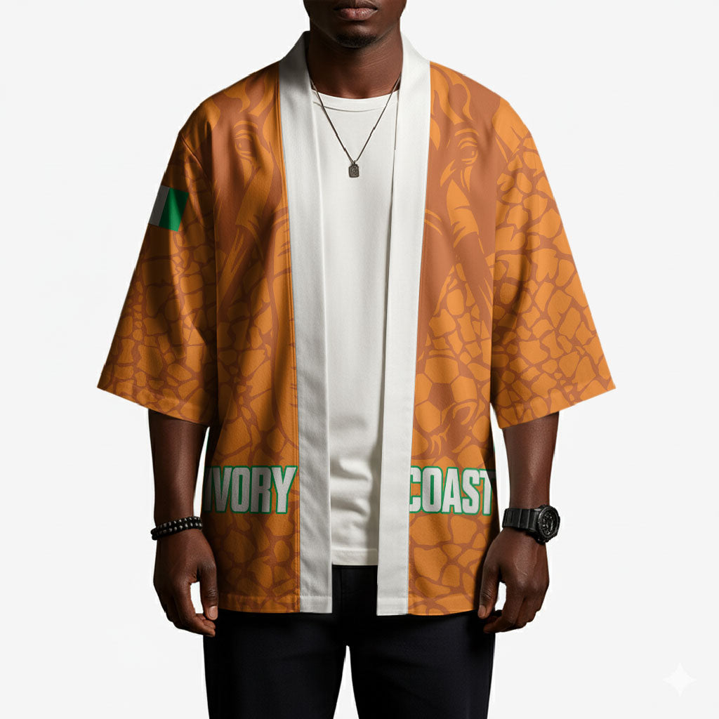 Ivory Coast Football Custom Kimono Les Elephants Dames Skin Style