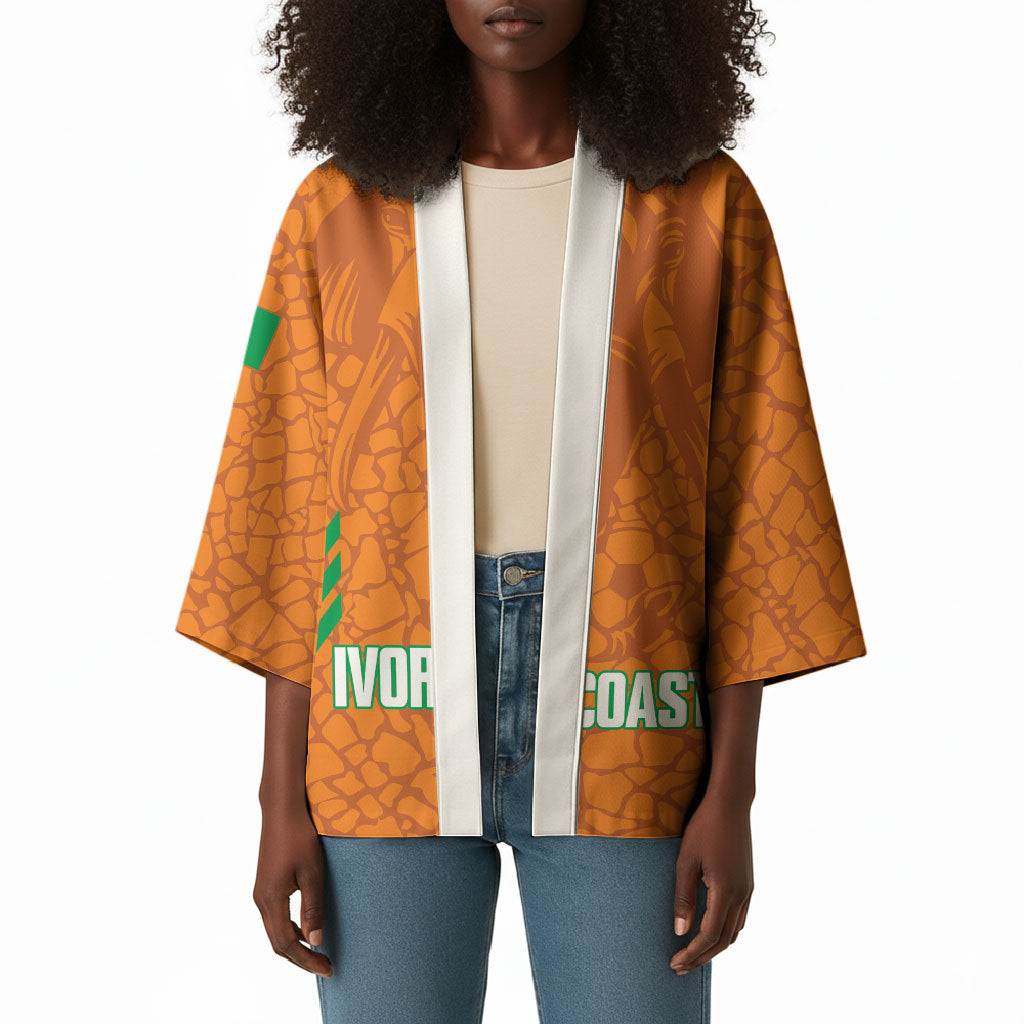 Ivory Coast Football Custom Kimono Les Elephants Dames Skin Style