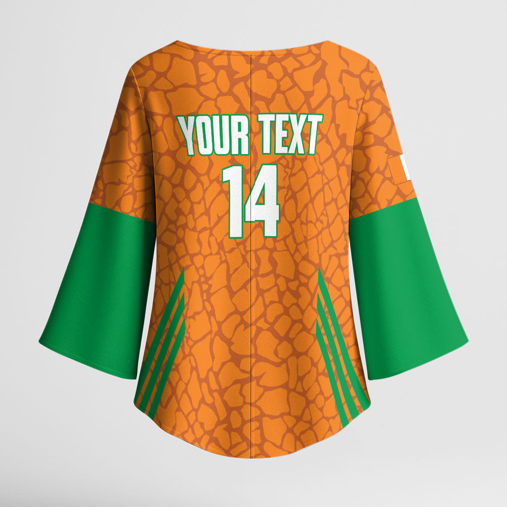 Ivory Coast Football Custom Kimono Sleeve Blouse Les Elephants Dames Skin Style