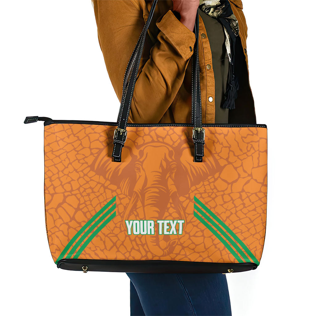 Ivory Coast Football Custom Leather Tote Bag Les Elephants Dames Skin Style