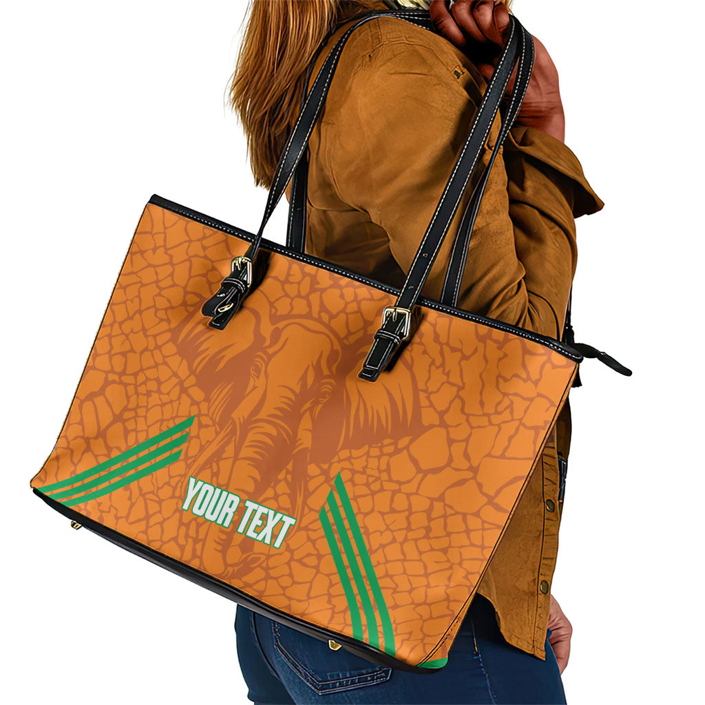 Ivory Coast Football Custom Leather Tote Bag Les Elephants Dames Skin Style