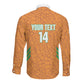 Ivory Coast Football Custom Long Sleeve Button Shirt Les Elephants Dames Skin Style