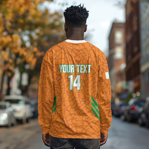 Ivory Coast Football Custom Long Sleeve Shirt Les Elephants Dames Skin Style