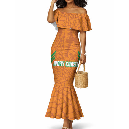 Ivory Coast Football Custom Mermaid Dress Les Elephants Dames Skin Style