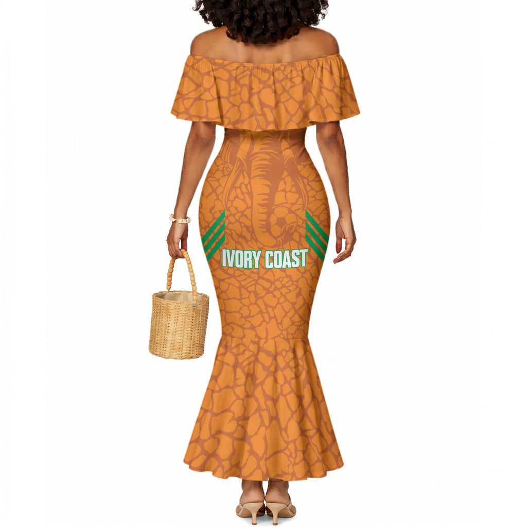 Ivory Coast Football Custom Mermaid Dress Les Elephants Dames Skin Style