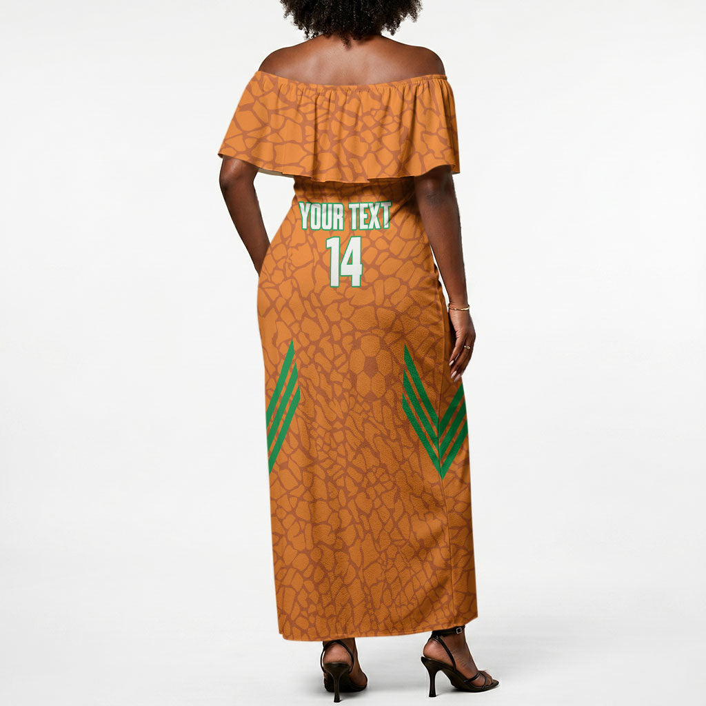 Ivory Coast Football Custom Off Shoulder Maxi Dress Les Elephants Dames Skin Style