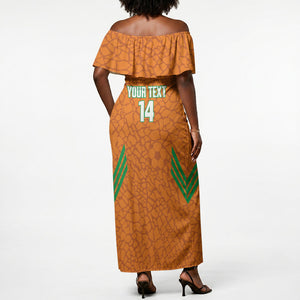 Ivory Coast Football Custom Off Shoulder Maxi Dress Les Elephants Dames Skin Style