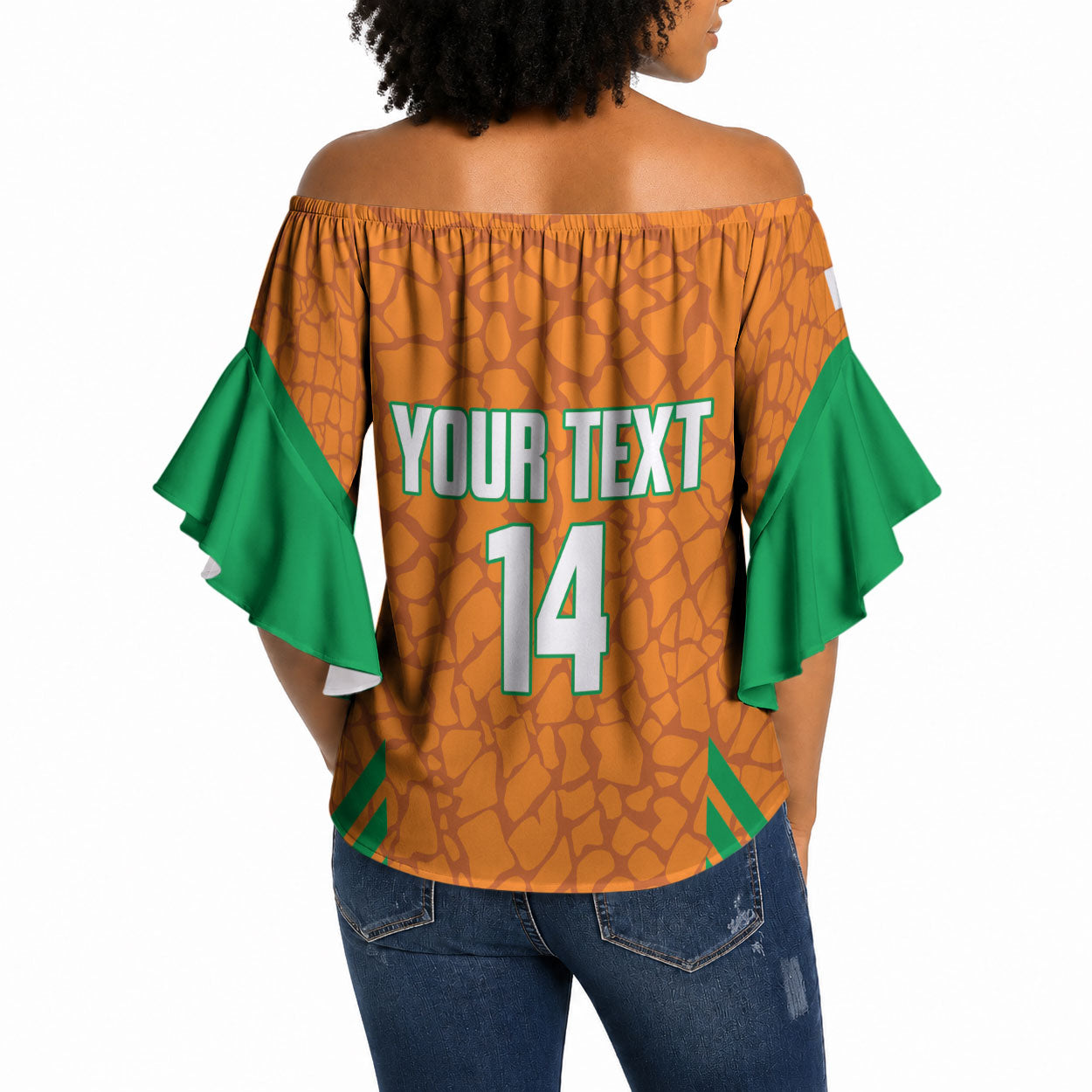 Ivory Coast Football Custom Off Shoulder Wrap Waist Top Les Elephants Dames Skin Style
