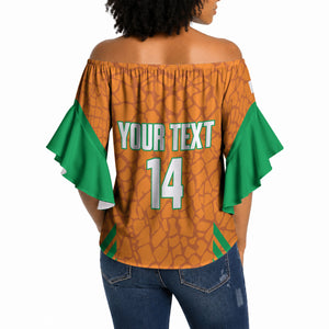 Ivory Coast Football Custom Off Shoulder Wrap Waist Top Les Elephants Dames Skin Style