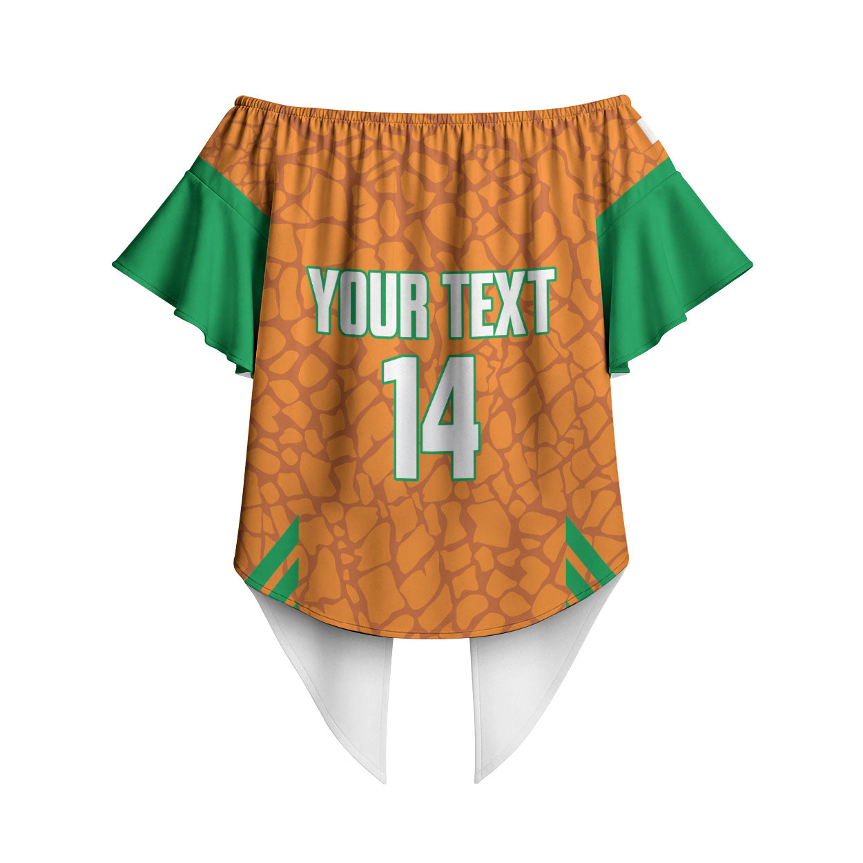 Ivory Coast Football Custom Off Shoulder Wrap Waist Top Les Elephants Dames Skin Style