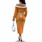 Ivory Coast Football Custom Off The Shoulder Long Sleeve Dress Les Elephants Dames Skin Style