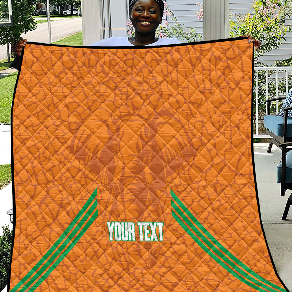 Ivory Coast Football Custom Quilt Les Elephants Dames Skin Style