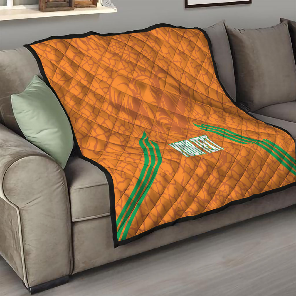 Ivory Coast Football Custom Quilt Les Elephants Dames Skin Style