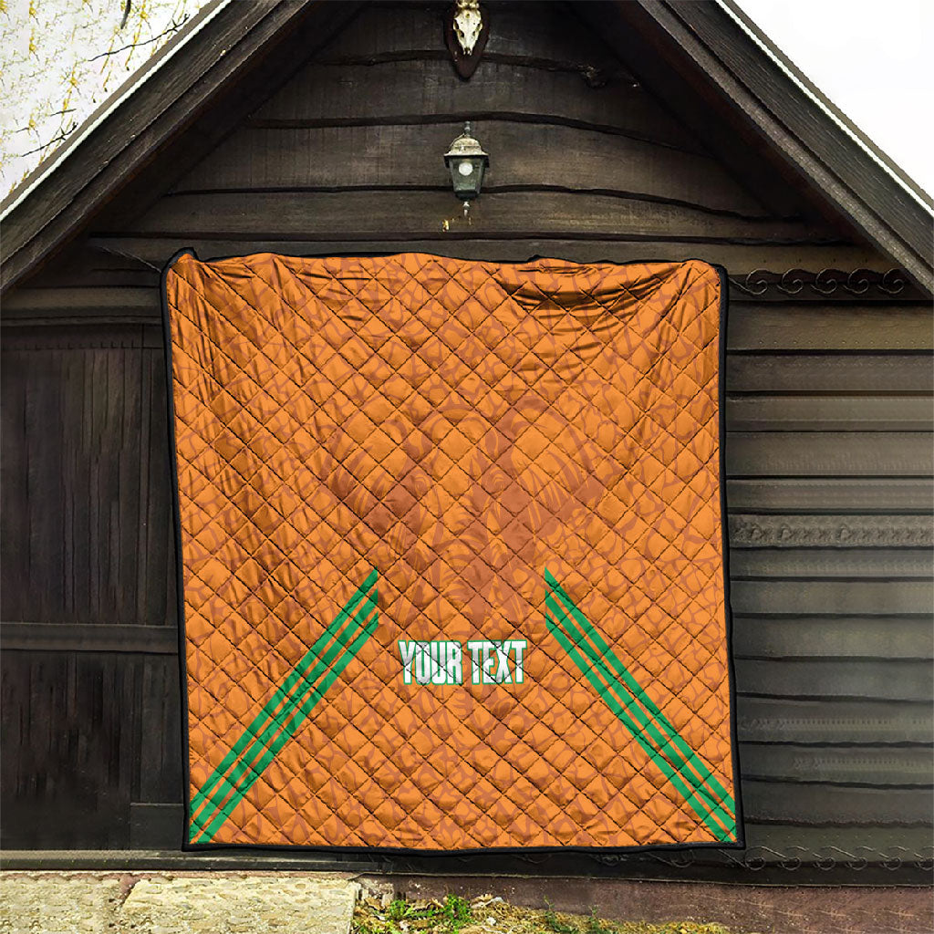 Ivory Coast Football Custom Quilt Les Elephants Dames Skin Style