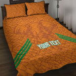 Ivory Coast Football Custom Quilt Bed Set Les Elephants Dames Skin Style