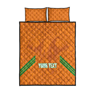 Ivory Coast Football Custom Quilt Bed Set Les Elephants Dames Skin Style