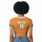 Ivory Coast Football Custom Raglan Cropped T shirt Les Elephants Dames Skin Style