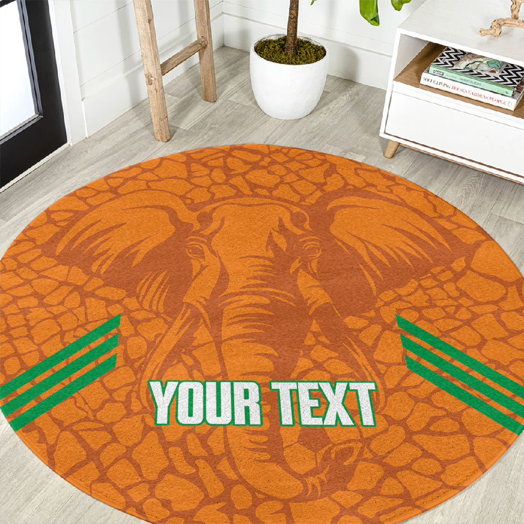 Ivory Coast Football Custom Round Carpet Les Elephants Dames Skin Style