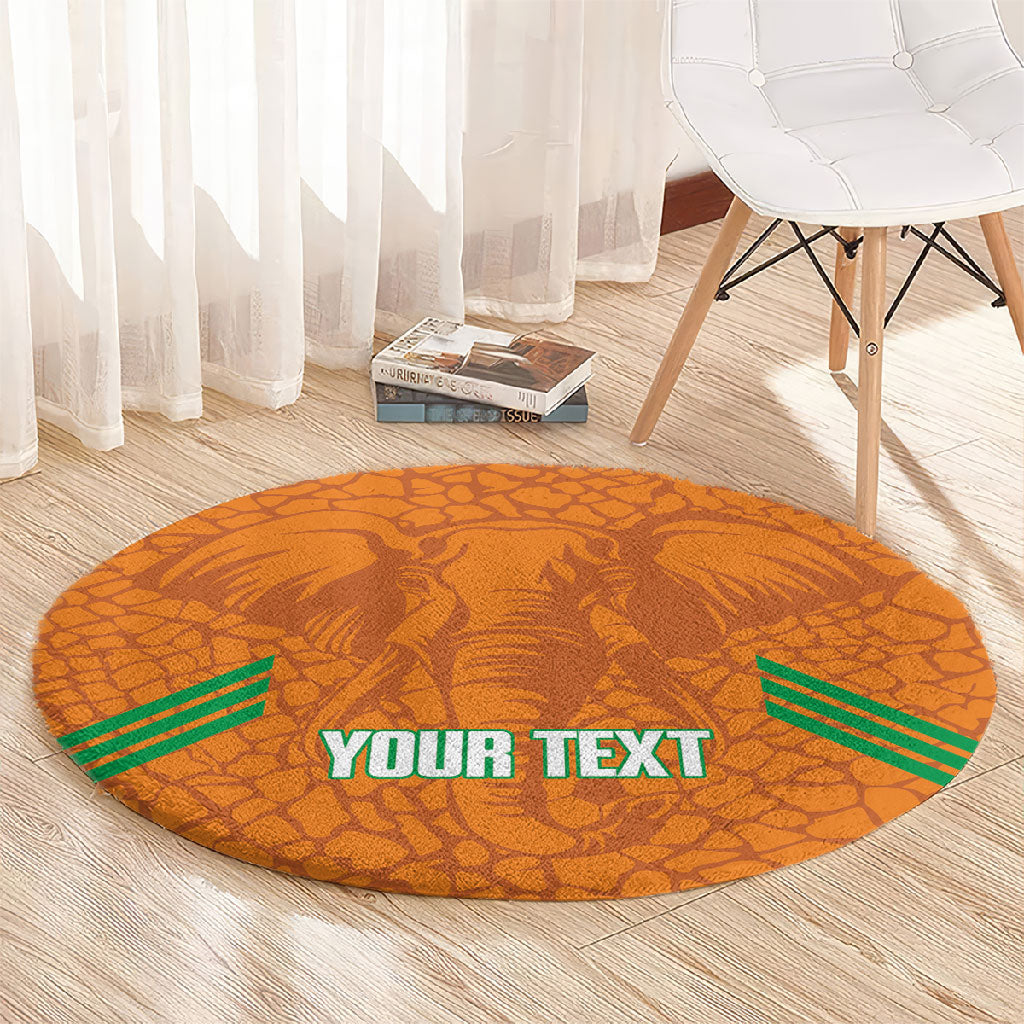 Ivory Coast Football Custom Round Carpet Les Elephants Dames Skin Style