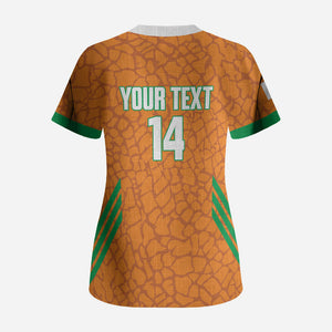 Ivory Coast Football Custom Scrub Top Les Elephants Dames Skin Style