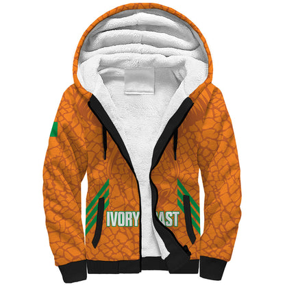 Ivory Coast Football Custom Sherpa Hoodie Les Elephants Dames Skin Style