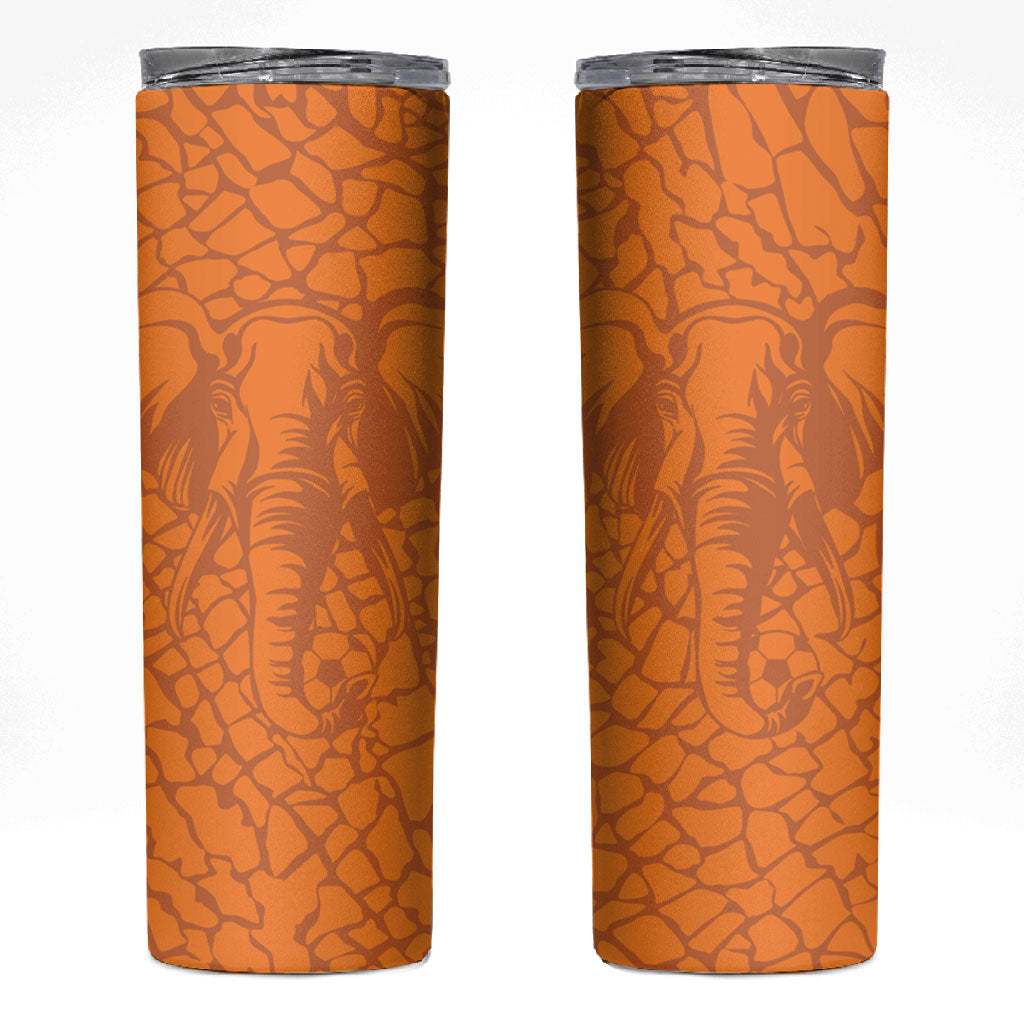 Ivory Coast Football Custom Skinny Tumbler Les Elephants Dames Skin Style