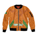 Ivory Coast Football Custom Sleeve Zip Bomber Jacket Les Elephants Dames Skin Style