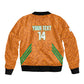 Ivory Coast Football Custom Sleeve Zip Bomber Jacket Les Elephants Dames Skin Style
