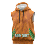 Ivory Coast Football Custom Sleeveless Hoodie Les Elephants Dames Skin Style