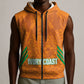 Ivory Coast Football Custom Sleeveless Zip Hoodie Les Elephants Dames Skin Style