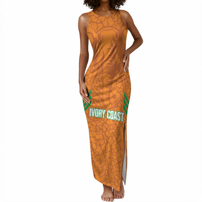 Ivory Coast Football Custom Tank Maxi Dress Les Elephants Dames Skin Style