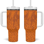 Ivory Coast Football Custom Tumbler With Handle Les Elephants Dames Skin Style