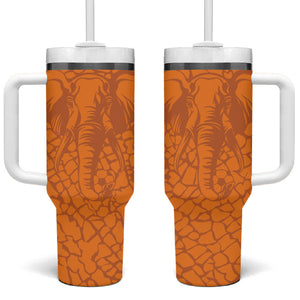 Ivory Coast Football Custom Tumbler With Handle Les Elephants Dames Skin Style