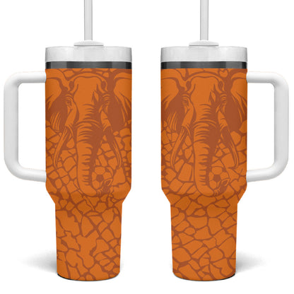 Ivory Coast Football Custom Tumbler With Handle Les Elephants Dames Skin Style