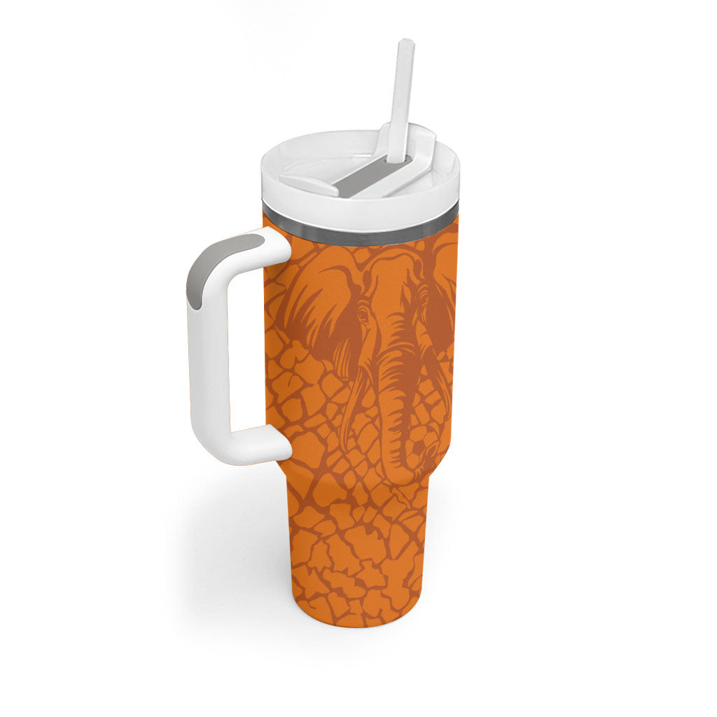 Ivory Coast Football Custom Tumbler With Handle Les Elephants Dames Skin Style