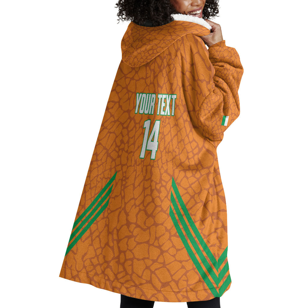 Ivory Coast Football Custom Wearable Blanket Hoodie Les Elephants Dames Skin Style