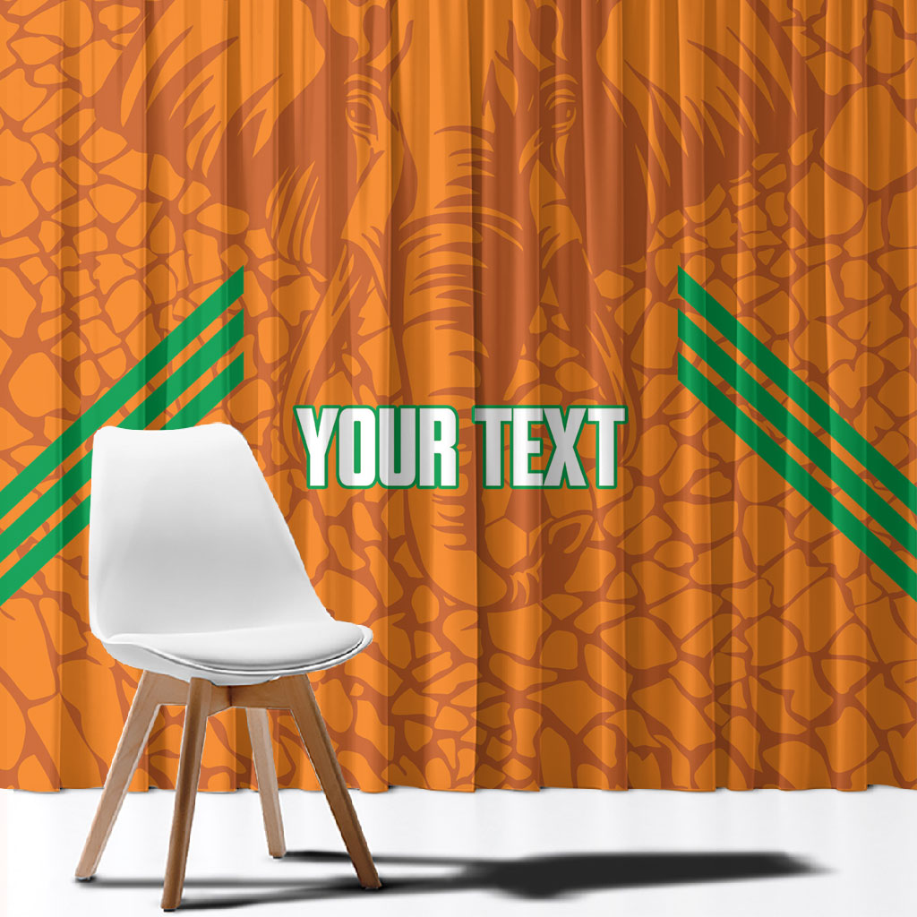 Ivory Coast Football Custom Window Curtain Les Elephants Dames Skin Style