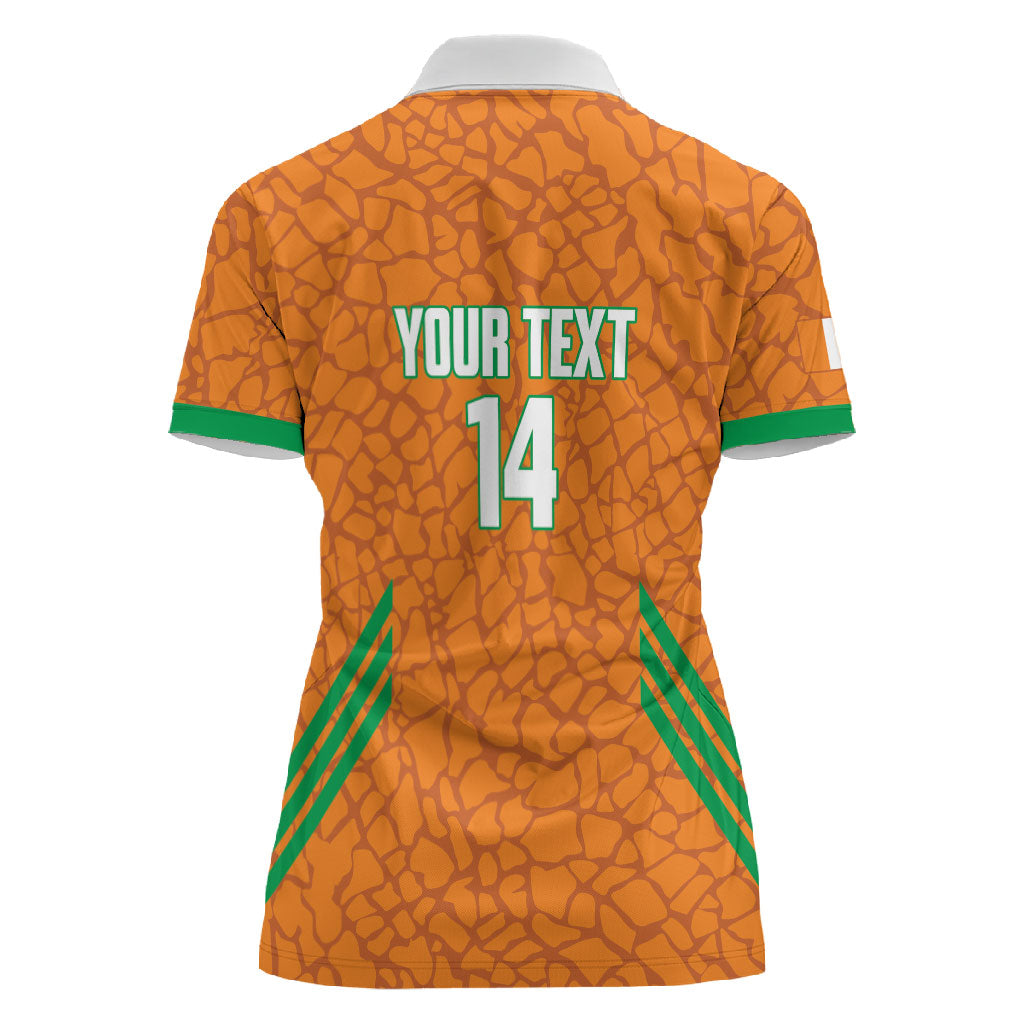 Ivory Coast Football Custom Women Polo Shirt Les Elephants Dames Skin Style