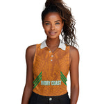 Ivory Coast Football Custom Women Sleeveless Polo Shirt Les Elephants Dames Skin Style
