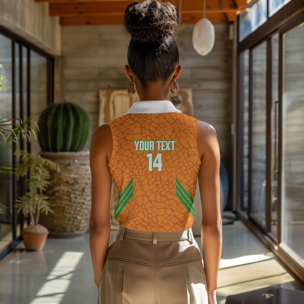 Ivory Coast Football Custom Women Sleeveless Polo Shirt Les Elephants Dames Skin Style