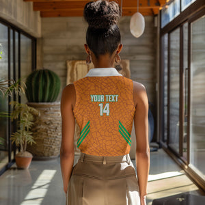 Ivory Coast Football Custom Women Sleeveless Polo Shirt Les Elephants Dames Skin Style