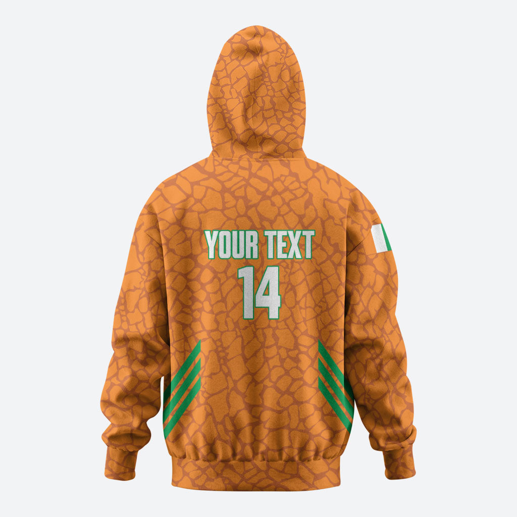 Ivory Coast Football Custom Zip Hoodie Les Elephants Dames Skin Style