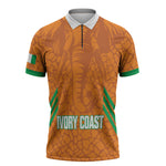 Ivory Coast Football Custom Zipper Polo Shirt Les Elephants Dames Skin Style