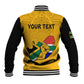 Personalised South Africa Baseball Jacket African Pattern Happy Freedom Day Yellow Version LT14