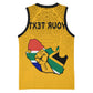 Personalised South Africa Basketball Jersey African Pattern Happy Freedom Day Yellow Version - African Pride