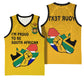 Personalised South Africa Basketball Jersey African Pattern Happy Freedom Day Yellow Version - African Pride