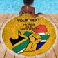 Personalised South Africa Beach Blanket African Pattern Happy Freedom Day Yellow Version
