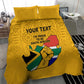 Personalised South Africa Bedding Set African Pattern Happy Freedom Day Yellow Version
