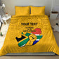 Personalised South Africa Bedding Set African Pattern Happy Freedom Day Yellow Version